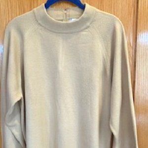 Stitches In Time Knit Sweater Tan/Beige Back Zip Sz: 1X